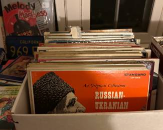 A large assortment of records 