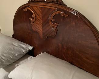 Mahogany headboard, part of six piece set that was refinished