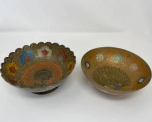 Antique Brass Peacock Bowls