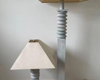 Matching Blue-Gray Lamps - Standing and Tabletop