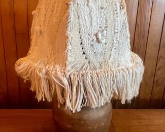 Vintage Lamp With Handwoven Shade