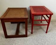 Two Woven Table Top Tables