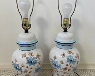 (2) Vintage Lamps Signed Marian Abbey