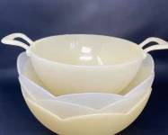 Three Yellow MEPRA Bowls and One Strainer