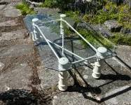 White Glass Top Table