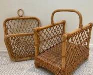 Vintage Rattan Magazine & Book Holders