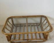 Vintage Rattan Glass Top Coffee Table