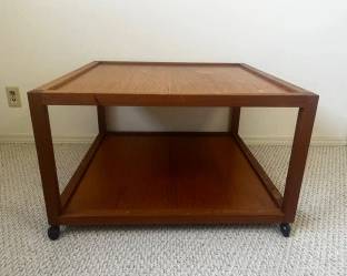 Vintage Nordisk Andels-Eskport Rolling Coffee Table