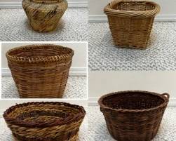 Five Small Assorted Wicker Baskets