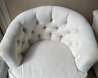 White Traditional Swivel Chair