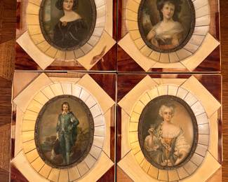 Antique 19th Century Ivory Framed miniatures