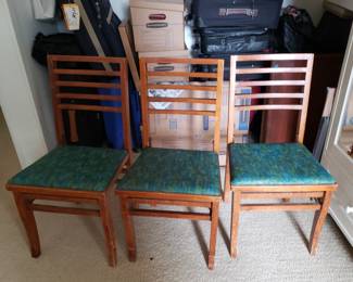 1930s folding ladder back chairs