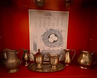 Linnea Poster Calendars and pewter creamers 