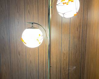 Beautiful pole lamp with Amber stones