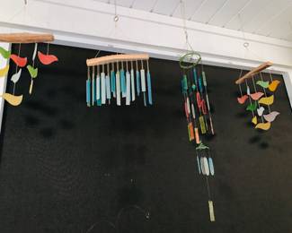 Colorful glass wind chimes