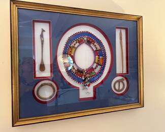 Framed African jewelry