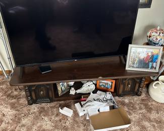 flat screen TV and a coffee table