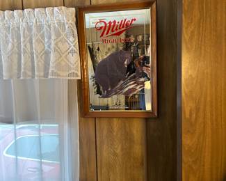 Miller Hi Life Black Bear wall mirror