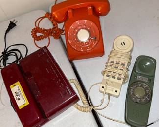 Check out these vintage phones,,, The 1970's (tough to find) ORANGE rotary phone - very clean... very cool!!
