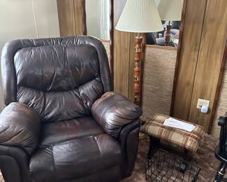 very comfortable!! foot stool, floor lamp