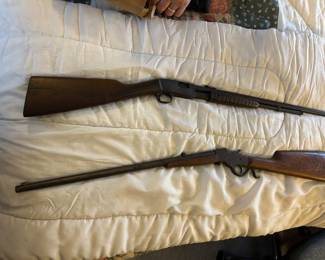 top - 22 Remington pump (last patent date 4/16/1912) bottom - 22 J Stevens A & T Co. single shot patent date 4/17/94 (1894!)