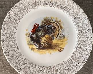 24K gold trimmed turkey plate
