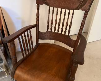 Tiger oak rocking chair