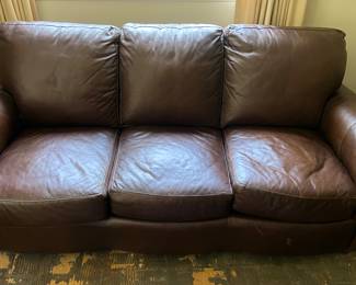 Brown leather sofa