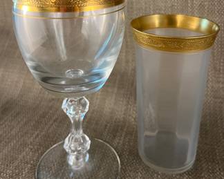 Tiffin-Franciscan gold rimmed glasses