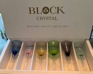Block Crystal aperitif glasses (new in box)