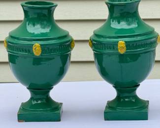 (2) 11” Italian green pots
