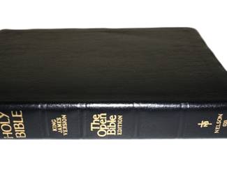 Bible w genuine black leather cover