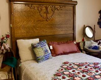 High back wood bedframe