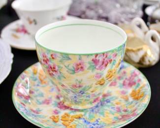 Floral colorful tea cup