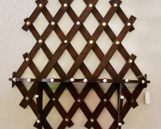 Folding wood wall shelf 