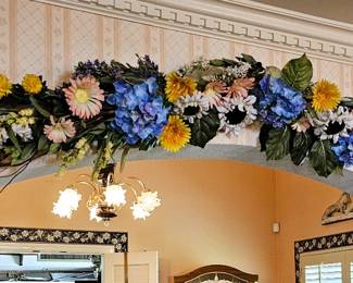 Overhead archway floral decor 