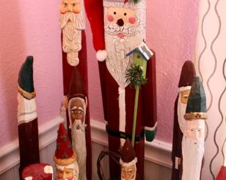 Tall wood Santa decor 