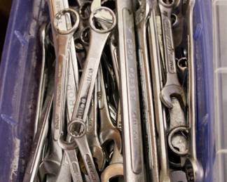 Lots of Wrenches and all kinds of tools including vintage and antique tools