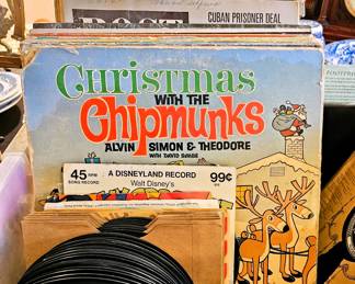 Vintage vinyl records; Disney records and the Chipmunks and many others