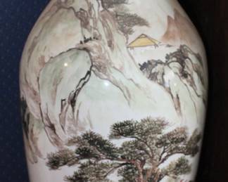 Asian style pained vase 