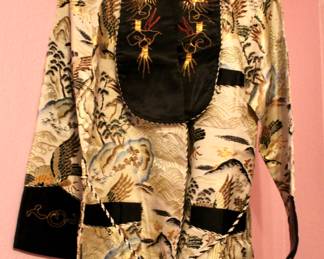 Vintage Japanese satin smoking jacket 