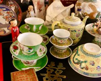 Vintage and Antique Asian tea cups and saucers and collectibles 