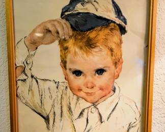 Charming little boy vintage artwork