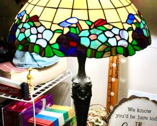 Tiffany style bedside stained glass lamp