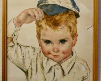 Little boy vintage artwork 