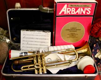 Trumpet set with music book and supplies 