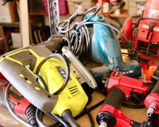 Various power tools and drills 