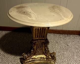 faux marble top side table