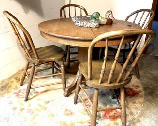 rustic wood table and 4 chairs