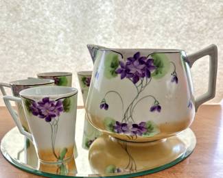 Made in Japan hand-painted pitcher and cup set